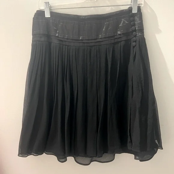 Vintage Vertigo Paris Silk Pleated Skirt w/ Ribbon Waistband – Size 4, W 29-30” - Picture 3 of 4